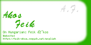 akos feik business card